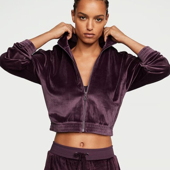 Victoria's Secret Velour Ribbed Full Zip Track Jacket - Picture 1 of 7